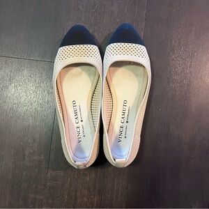 Vince Camuto Tan and Black Flats